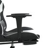 vidaXL Gaming-Stuhl mit Massage & Fu&szlig;st&uuml;tze Schwarz & Wei&szlig; Kunstleder