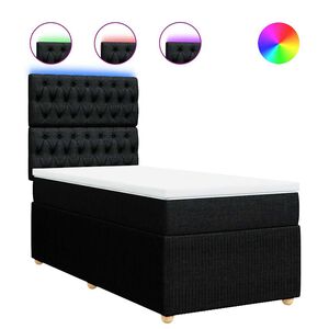 vidaXL Boxspringbett mit Matratze Schwarz 80x200 cm Stoff