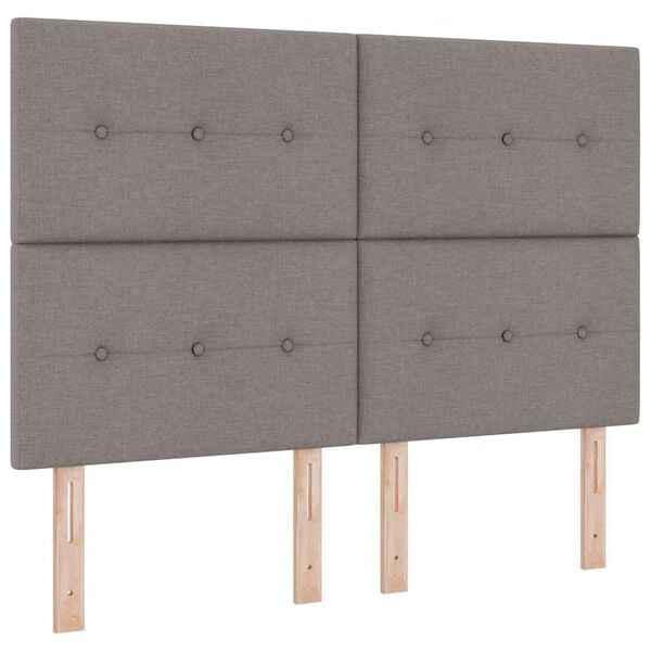 vidaXL Boxspringbett mit Matratze Dunkelgrau 90x190 cm Taupe Stoff