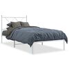 vidaXL Bettgestell mit Kopfteil Metall Wei&szlig; 90x200 cm