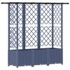 vidaXL Hochbeet mit Rankgitter und Dach Grau 163,5 x 40 x 138 cm PP
