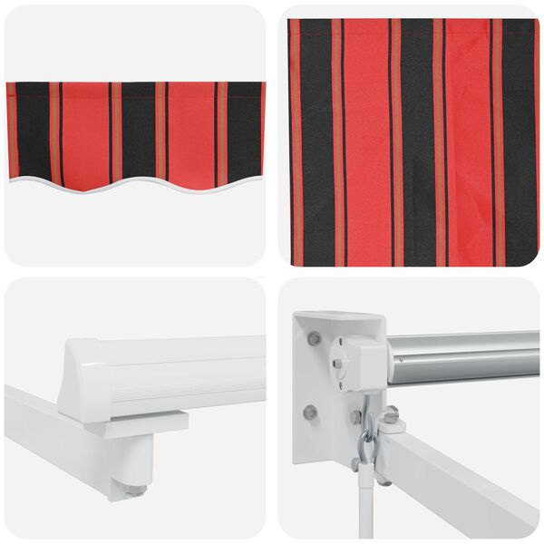 vidaXL Einziehbare Markise Gestreift Orange und Braun 300 x 250 cm