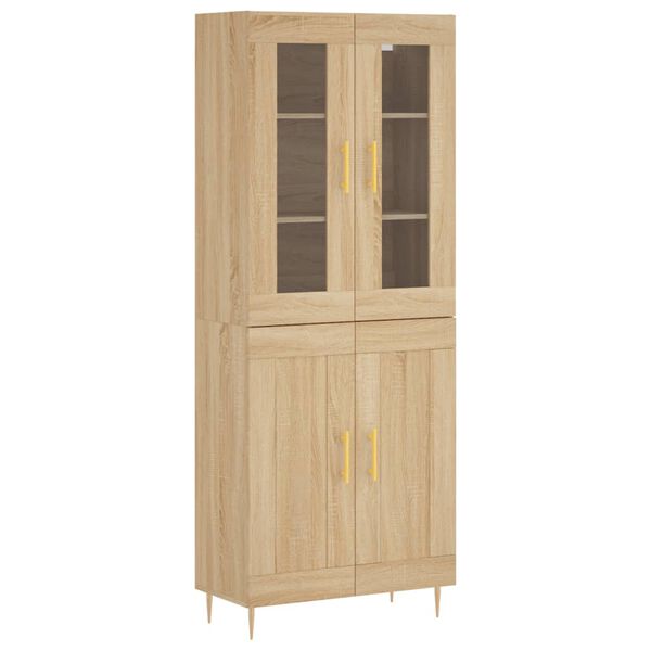 vidaXL Highboard Sonoma-Eiche 69,5x34x180 cm Holzwerkstoff