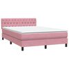 vidaXL Boxspringbett mit Matratze Rosa 140x210 cm Samt
