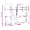 vidaXL 6-tlg. Wandregal-Set mit Stangen R&auml;uchereiche Holzwerkstoff
