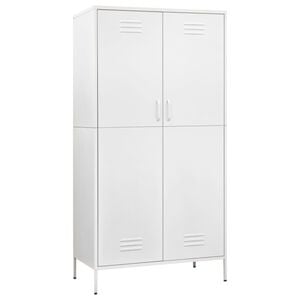 vidaXL Kleiderschrank Wei&szlig; 90x50x180 cm Stahl