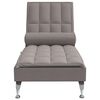 vidaXL Massage-Chaiselongue mit Nackenrolle Taupe Stoff