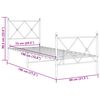 vidaXL Bettgestell mit Kopf- und Fußteil Metall Weiß 75x190 cm