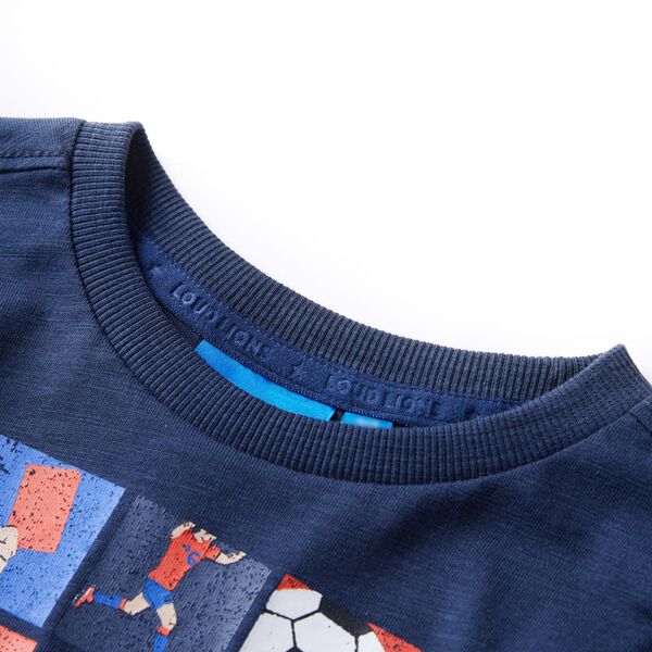 Kinder-Langarmshirt Marineblau Melange 128