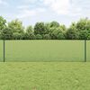 vidaXL Zaun mit Pfosten Gr&uuml;n 0,6 x 25 m Stahl und PVC