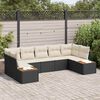 vidaXL Gartensofa-set mit Kissen 7 pcs Schwarz Poly-Rattan