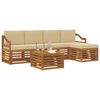 vidaXL Sofagarnituren 6 pcs Natur und Beige Massivholz Akazie