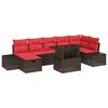 vidaXL Gartensofa-set 8 stk. Braun Poly-Rattan