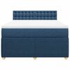 vidaXL Boxspringbett mit Matratze Blau 160x200 cm Stoff