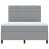 vidaXL Boxspringbett mit Matratze Hellgrau 140 x 190 cm Stoff