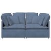 vidaXL Modulares Sofa mit Kissen Cordstoff Blau