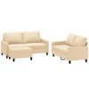 vidaXL 3-tlg. Sofagarnitur mit Kissen Creme Stoff