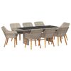 vidaXL Garten Essgruppe 9 stk. Hellgrau Poly-Rattan