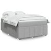 vidaXL Boxspringbett mit Matratze Hellgrau 140x200 cm Stoff