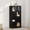 vidaXL Highboard Schwarz Eichen-Optik 68 x 37 x 142 cm Holzwerkstoff
