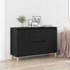 vidaXL Sideboard mit Schubladen Schwarz 102 x 35 x 60 cm Holzwerkstoff