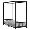 vidaXL Kinderbett Schwarz 90x200 cm Massivholz Kiefer
