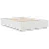 vidaXL Bettrahmen mit LED-Lichtleisten Wei&szlig; 150 x 200 cm Holzwerkstoff