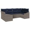 vidaXL Gartensofa-set 6 pcs Grau und Marineblau Poly-Rattan