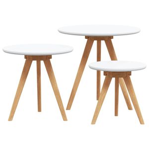 vidaXL Couchtisch 3 pcs Braun Massivholz aus Walnuss