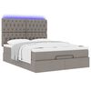 vidaXL Ottoman-Bett mit Matratze & LEDs Taupe 140x190 cm Stoff