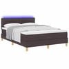 vidaXL LED Boxspringbett mit Matratze Dunkelbraun 160 x 200 cm Stoff