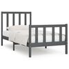 vidaXL Massivholzbett Grau 90x190 cm