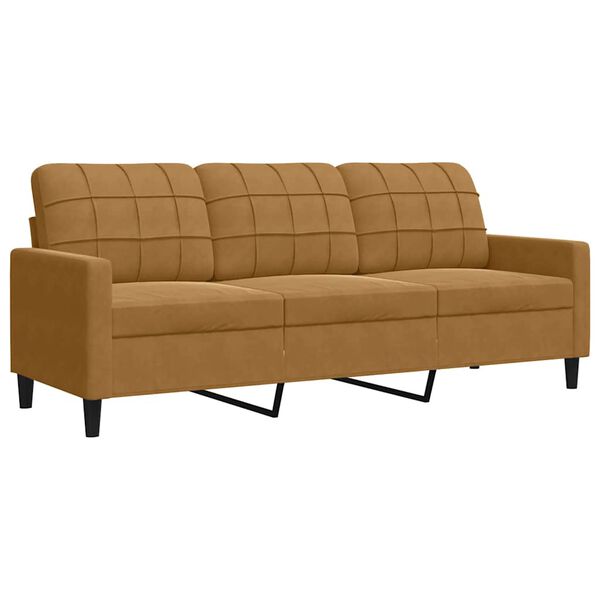 vidaXL 3-Sitzer-Sofa Braun 180 cm Samt