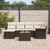 vidaXL Gartensofa-set mit Kissen 7 pcs Braun und Creme Poly-Rattan