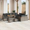 vidaXL Gartensofa-set mit Kissen 18 pcs Grau Poly-Rattan