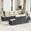 vidaXL Gartensofa-set mit Kissen 7 pcs Schwarz und Creme Poly-Rattan