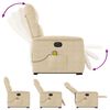 vidaXL Massagesessel Aufstehhilfe Elektrisch Creme Mikrofasergewebe