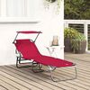 vidaXL Klappbare Sonnenliege mit Kissen Rot 56 x 190 x 81cm Stoff