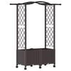vidaXL Hochbeet mit Rankgitter und Dach Braun 125 x 40 x 144 cm PP