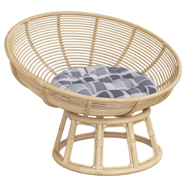 vidaXL Kissen Rund Grau Karomuster &Oslash; 60x11 cm Oxford-Gewebe