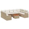 vidaXL Gartensofa-set 10 stk. Beige und Creme Poly-Rattan