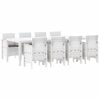 vidaXL Garten Essgruppe 9 pcs Hellgrau Polt Rattan