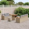 vidaXL Gartensofa-set 10 pcs Beige Poly-Rattan