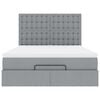 vidaXL Ottoman-Bett mit Matratze Hellgrau 140x190 cm Stoff