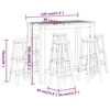 vidaXL 7-tlg. Gartenbar-Set Massivholz Akazie