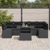 vidaXL Gartensofa-set mit Kissen mit Kissen 8 pcs Schwarz Poly Rattan