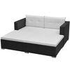 vidaXL 3-tlg. Garten-Lounge-Set mit Auflagen Poly Rattan Schwarz