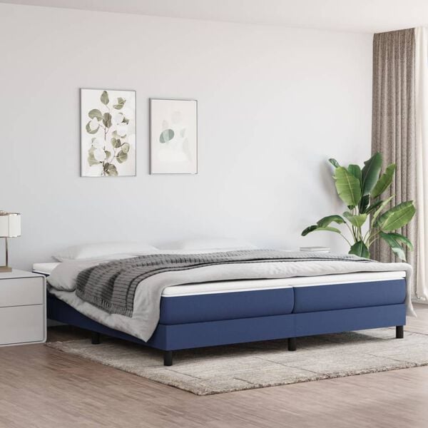 vidaXL Boxspringbettgestell Blau 200x200 cm Stoff