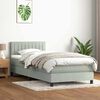 vidaXL Boxspringbett mit Matratze Hellgrau 90x220 cm Samt