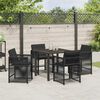 vidaXL Garten Essgruppe 5 pcs Schwarz Poly-Rattan